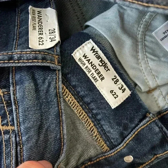Brand new wrangler jeans dark wash high waisted flare bootcut style size 28x34! - Picture 9 of 11